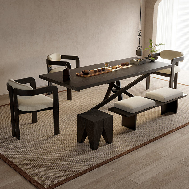 17 Stories Black Rectangular Solid Wood+Iron Dining Table - Wayfair Canada