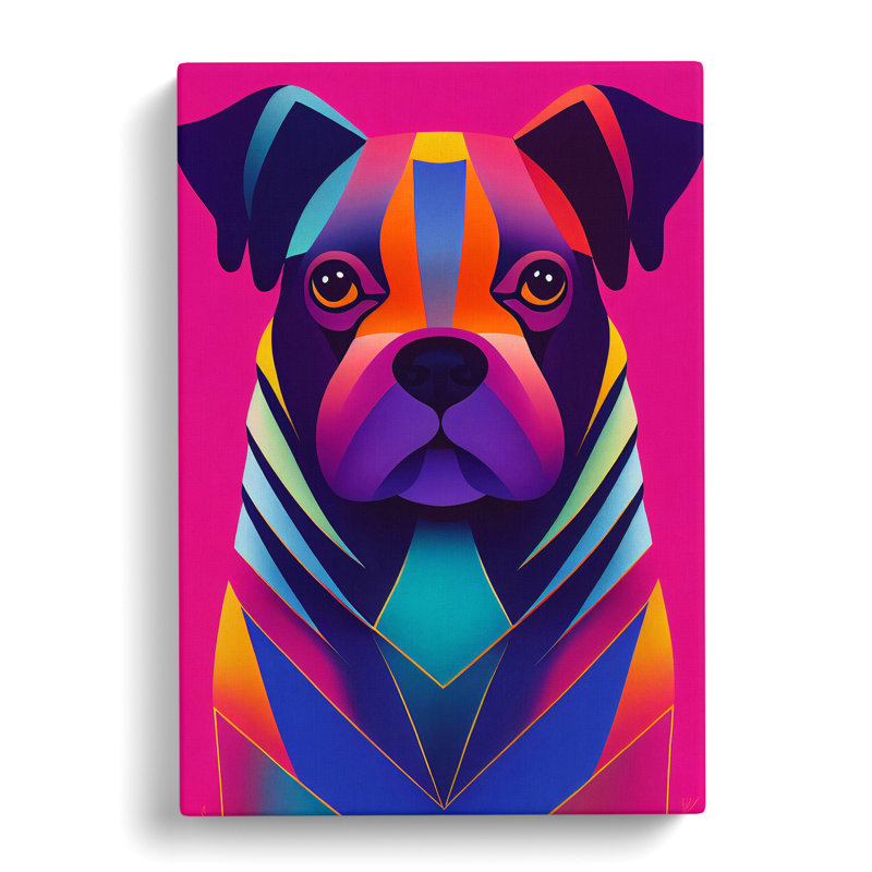 Striking Dog Abstract - Wrapped Canvas Print, 50cm H x 35cm W x 3cm D