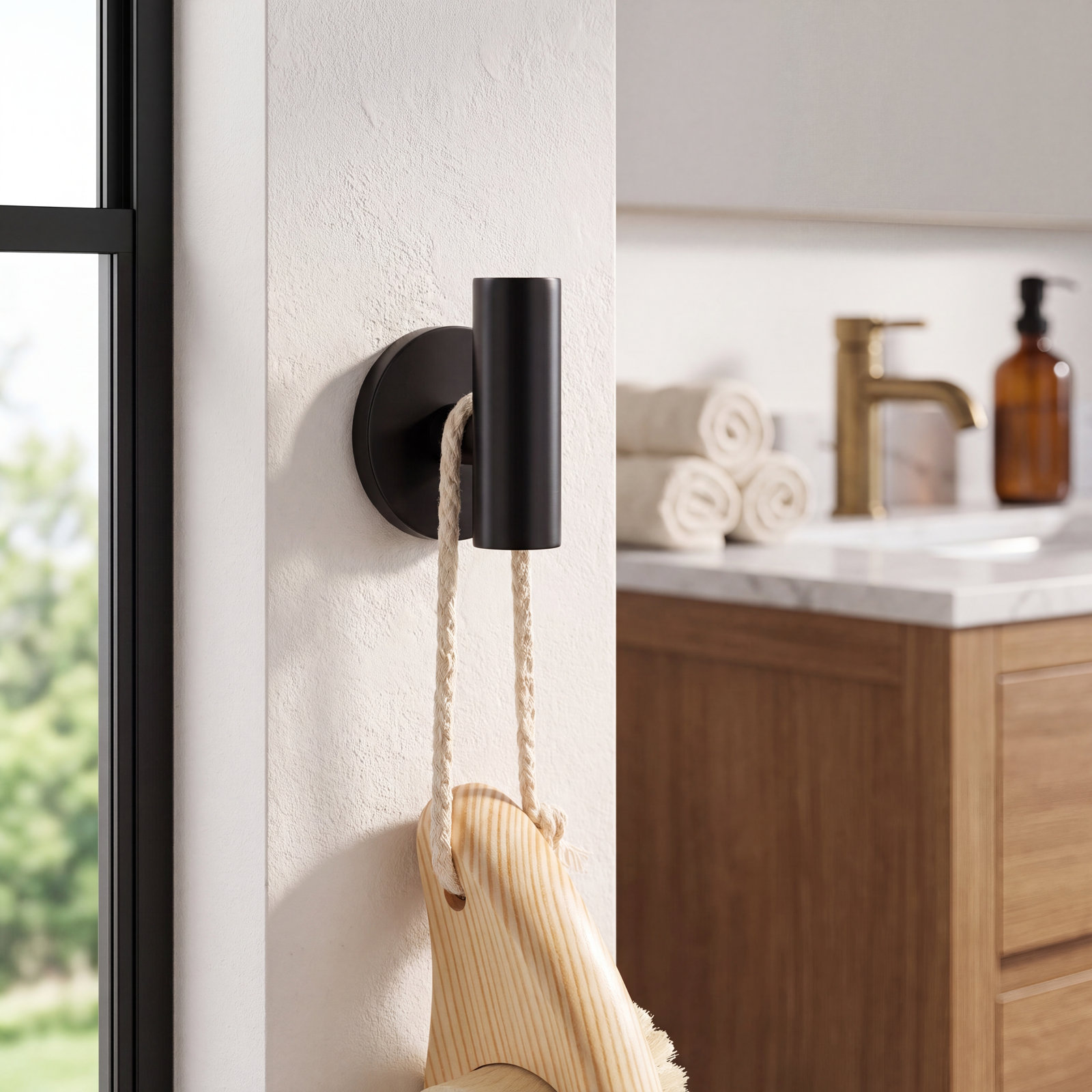 Wall-Mounted Towel Hook, Black