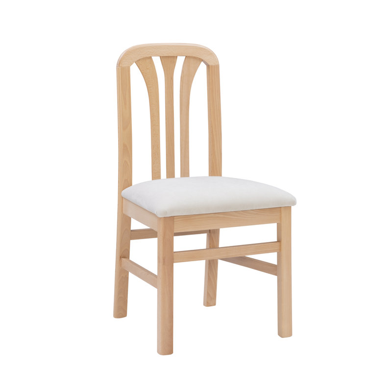 Upholstered Slat Back Side Chair, Natural