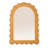 Bianca Arched Wall Mirror with Scalloped Woven Rattan Frame