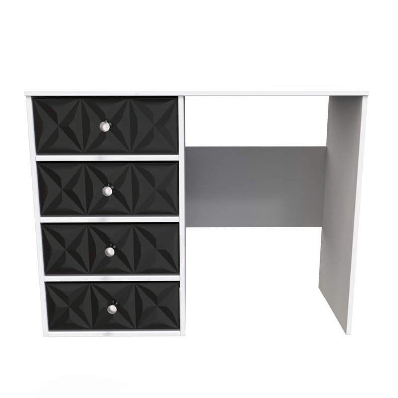 Carnlea Dressing Table, Deep Black/White
