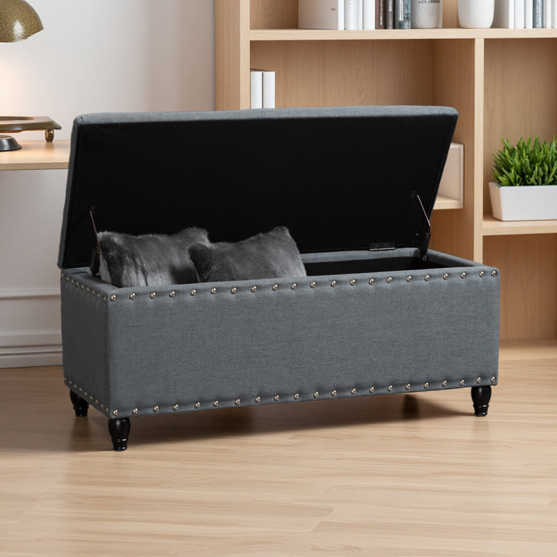 STORAGE OTTOMAN, Charcoal