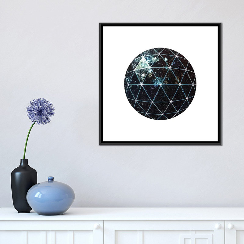 « galaxy géodésique », impression sur toile, H 37 po x l 37 po x P 1,5 po, Toile avec cadre noir, Pas de tapis
