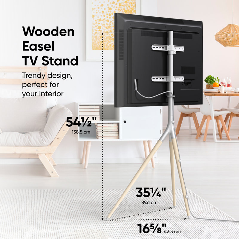 Meuble télé en bois pour téléviseur de 65 po et 77 lb, Blanc