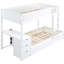 Lit superposé Twintwin avec rangement en blanc - Maximiser l'organisation de la chambre à coucher Bureau, rangement, lit gigogne simple pour les familles