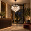Lustre rond minimaliste et luxueux en cristal de 60 cm (23,62 po) pour salon, salle à manger, chambre ou vestibule