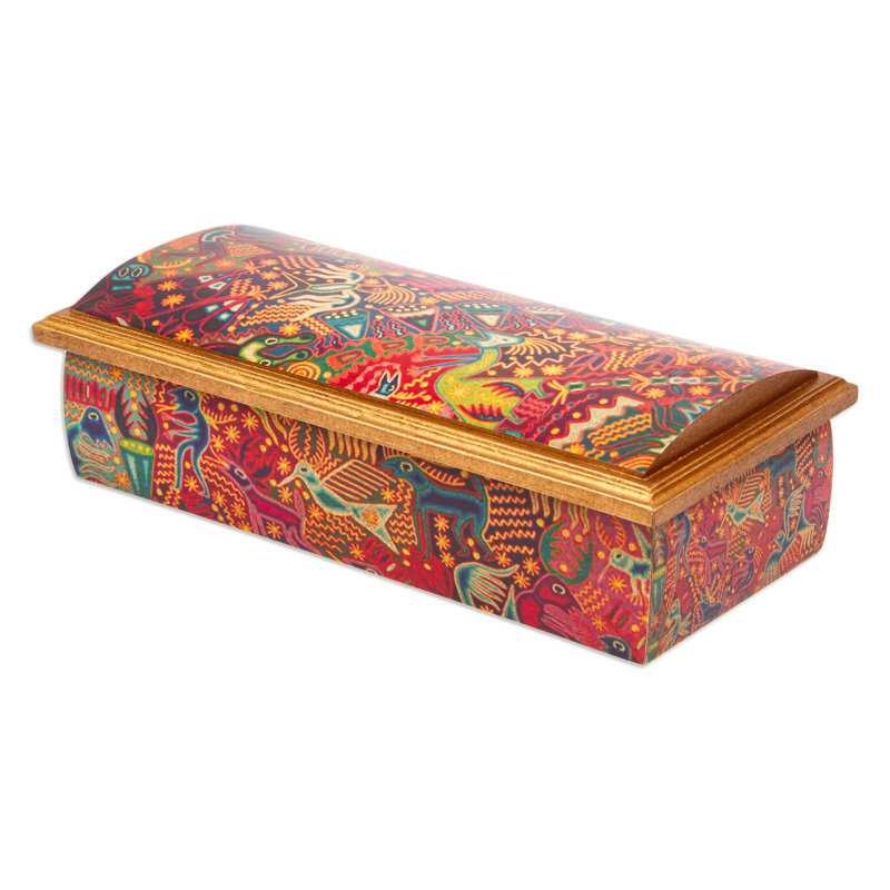 Boîte à bijoux Huichol Fiesta Decoupage