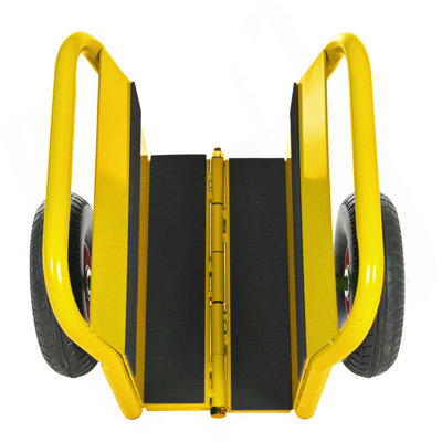 Chariot super robuste à panneau de 1000 lb, deux poignées, des pneus en caoutchouc massif de 10 po, un mouvement tout-terrain pour les panneaux de gypse épais et le matériau de la porte (jaune)