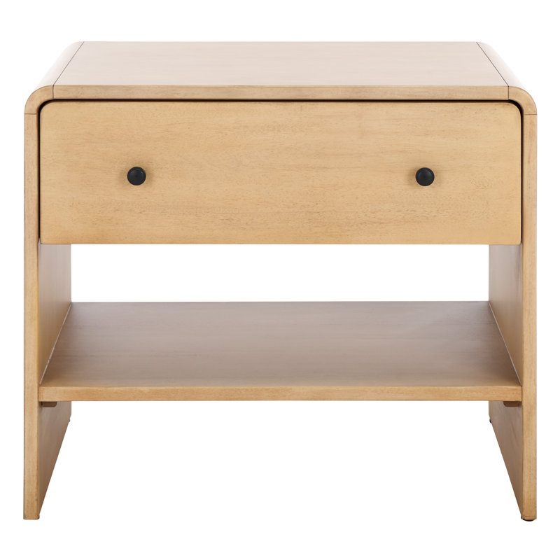 Haydriana 1 Drawer Wood Nightstand, Natural