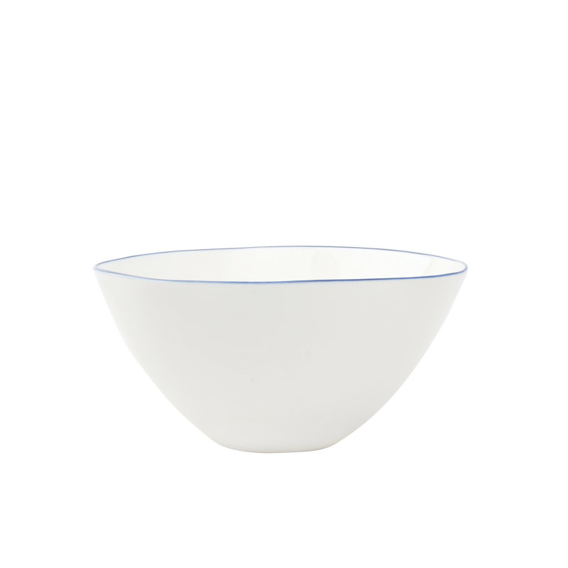 Abbesses 4 Piece Rice Bowl Set, White/Blue