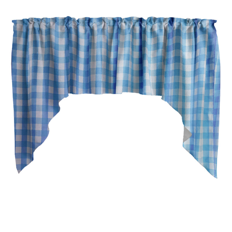 Cantonnière Gingham, Turquoise