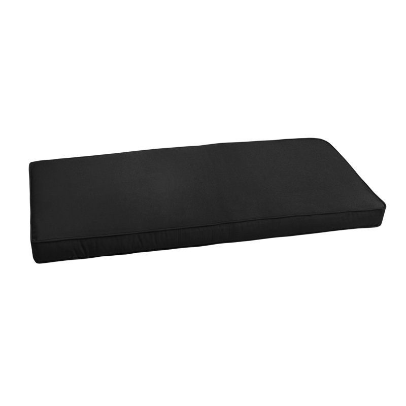 Sunbrella Outdoor 2'' Bench Seat Cushion, 2" H x 55" W x 19" D, Canvas Black Sunbrella® Canvas