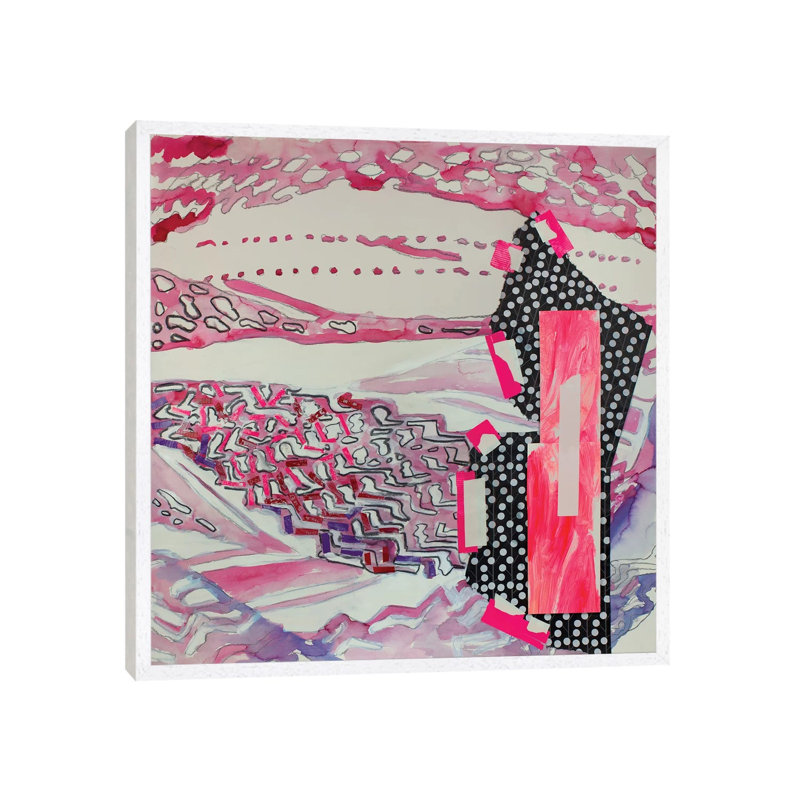 Red Pattern by Pamela Staker - Painting on Canvas, White Framed, 45.72 cm H x 45.72 cm W
