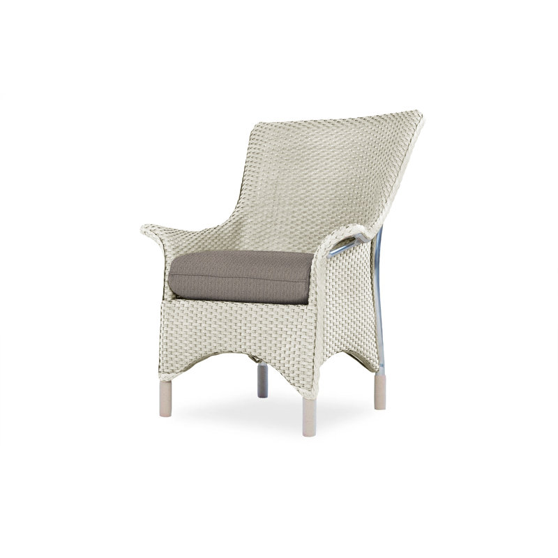 Mandalay Outdoor Dining Armchair, Linen, Flagship Lapis Sunbrella®