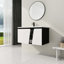 Meuble-lavabo mural flottant de 36 po avec lavabo en céramique et porte d'armoire à fermeture en douceur, parfait pour les salles de bain modernes et peu encombrantes-2096107545