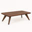 Table basse rectangulaire Petra en noyer massif - Table basse artisanale de style moderne du milieu du siècle, disponible en plusieurs dimensions.-987366267
