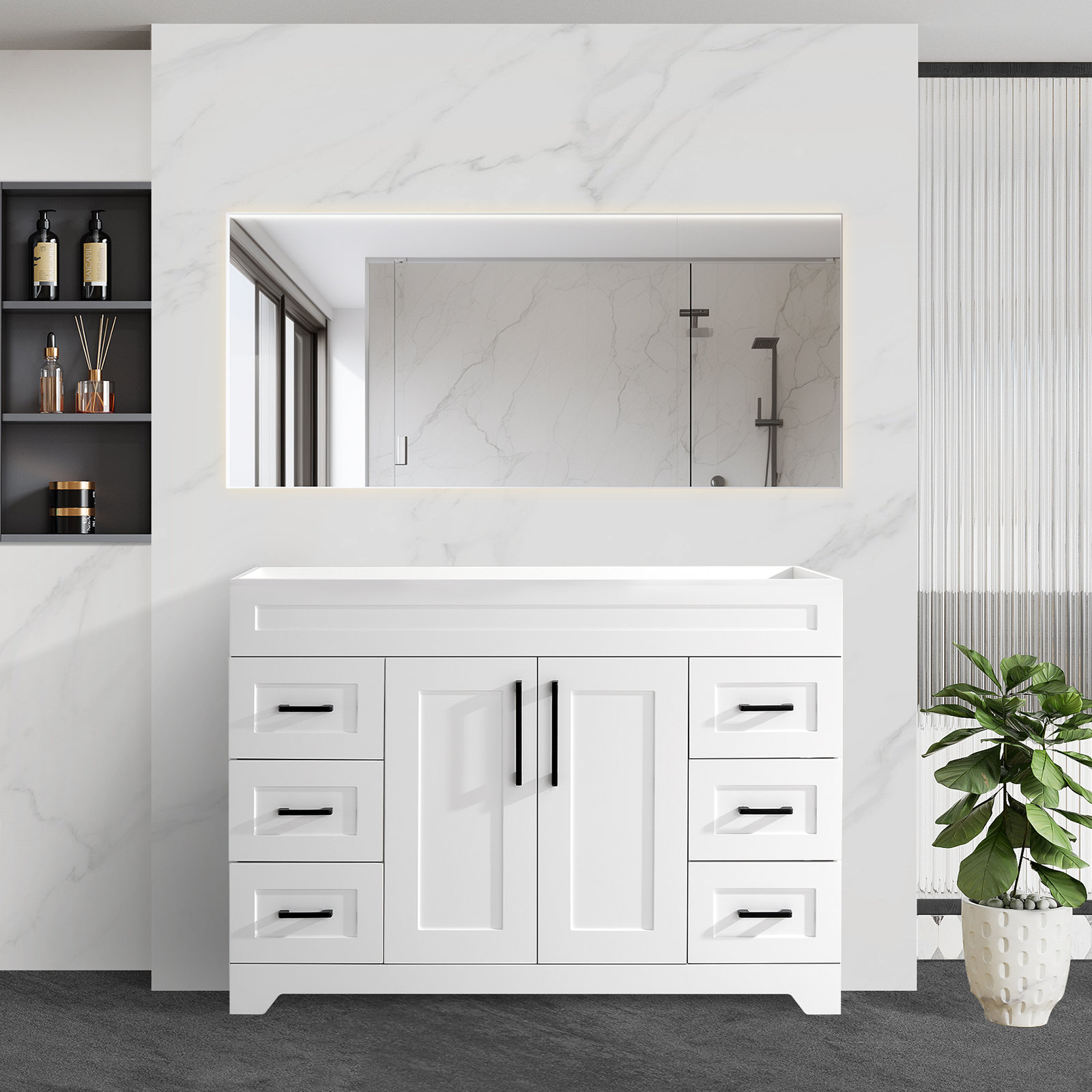Ebern Designs Suheidy 47.2'' Free Standing Single Bathroom Vanity ...