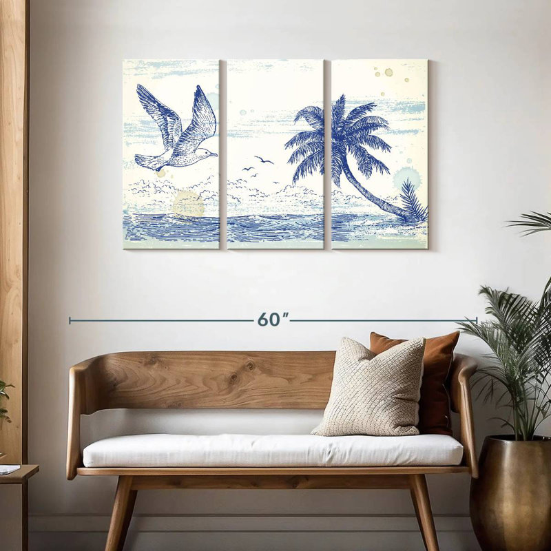 Brampt Summer Beach Drawing, 28" H x 45" W