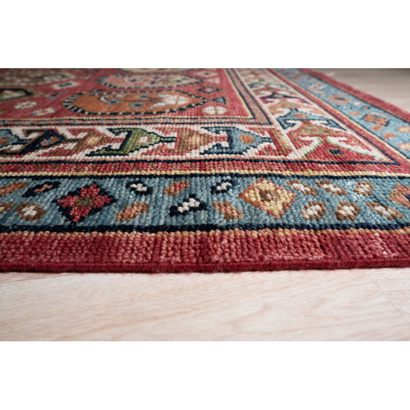 Red Hand Knotted Wool Rug