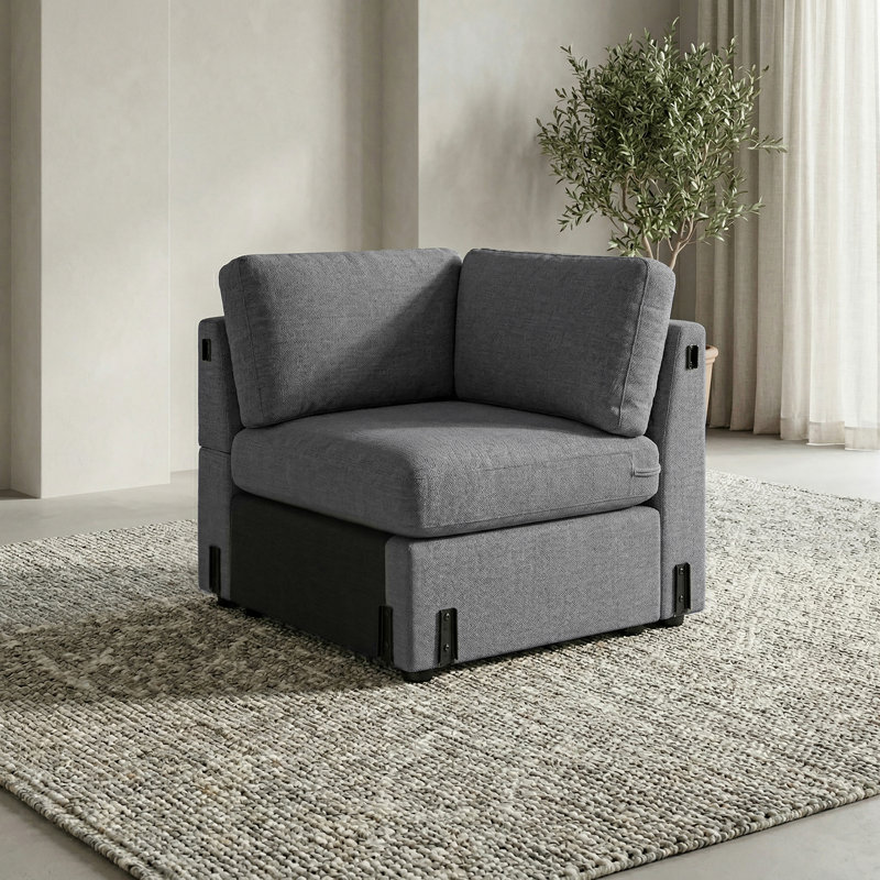 Sky Corner Seat 24" Gray With Pillow, Smoke