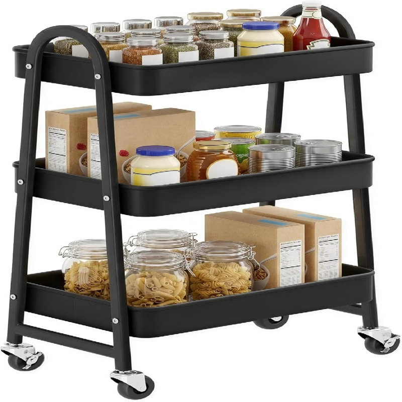Roshena Metal Bar Cart, Black