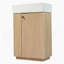 Meuble-lavabo de 21,6 po avec lavabo en céramique, armoire moderne autoportante à grain droit avec rangement ouvert et fermé pour les petites salles de bain
