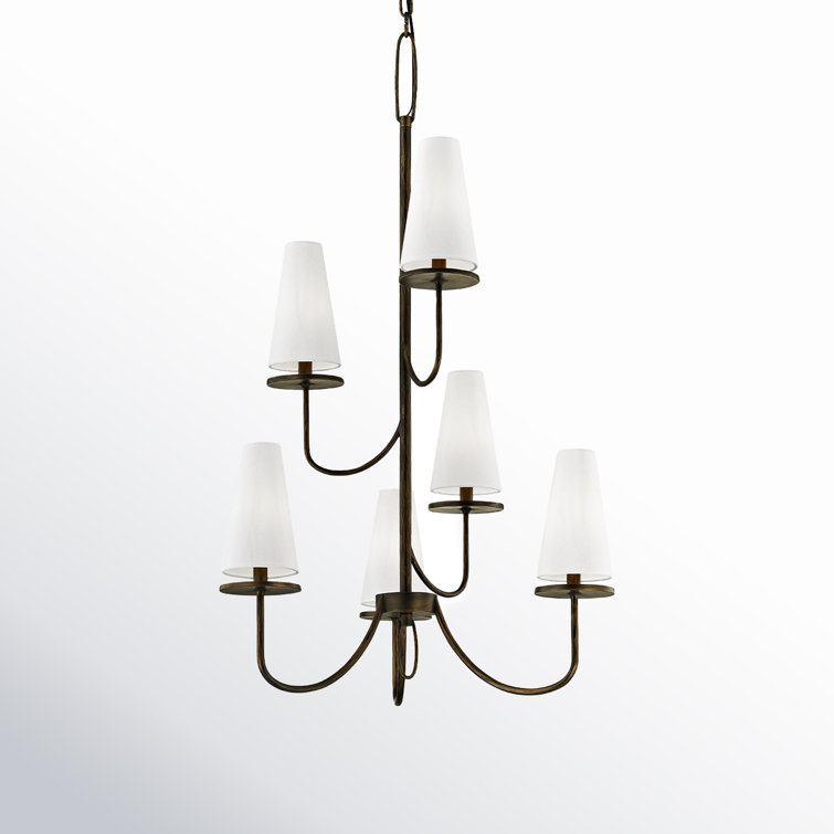 Walling 6 Light Metal Dimmable Tiered Chandelier