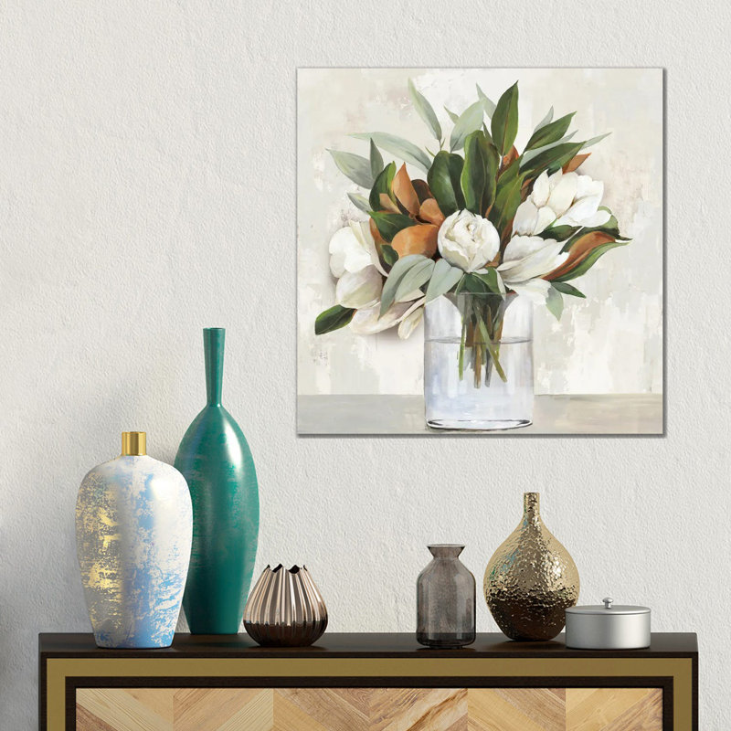 «Magnolia Bouquet» - Giclée sur toile tendue avec châssis, H 18 po x l 18 po