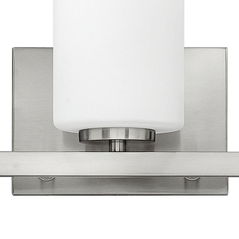 Brushed Nickel 3-Light Dimmable Vanity Fixture with Etched Opal Glass Shades