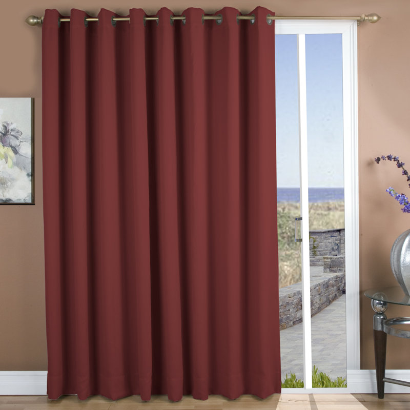 Ardelle Blackout Single Curtain Panel, 112" W x96" L, Garnet with Antique Bronze Grommets