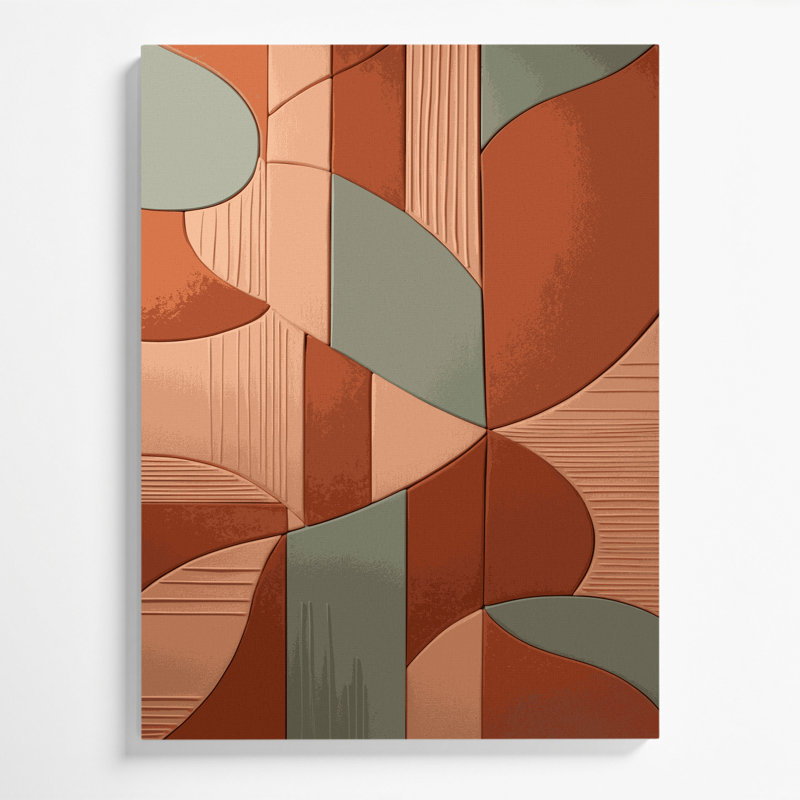 "Abstract Shapes" 81, art mural sur toile brune, H 20 po x l 16 po