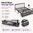 Full Size Metal Gaming Bed Frame with Rotating TV Mount, Open Storage Shelf, Built-In Charging Station, No Box Spring Needed