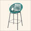 Tabouret de bar d'extérieur en faux osier, ensemble de 2-121061392