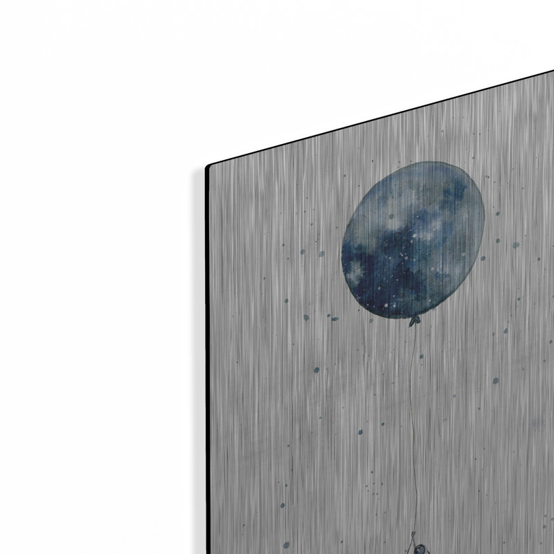 Art mural en métal «Moon Balloon» par Rachel Nieman, H 16 po x l 12 po