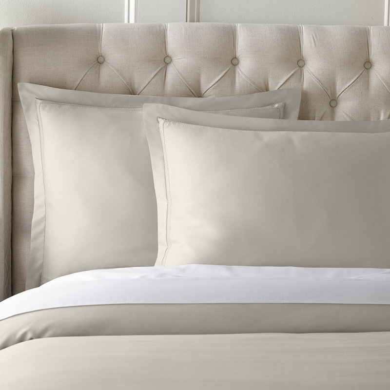 Yalda Egyptian Certified Cotton Modern 3 Piece Duvet Cover Set, Linen, Queen Duvet Cover + 2 Standard Sham