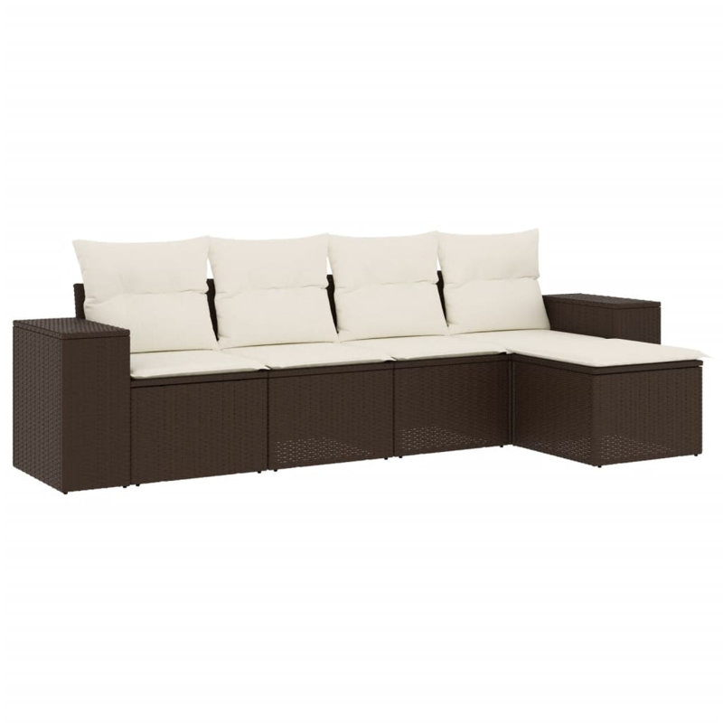 Grand canapé modulaire en rotin PE Vidaxl, Brun