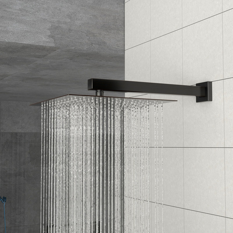 Pomme de douche à pluie fixe (carré de 12 pouces), Bronze frotté à l'huile