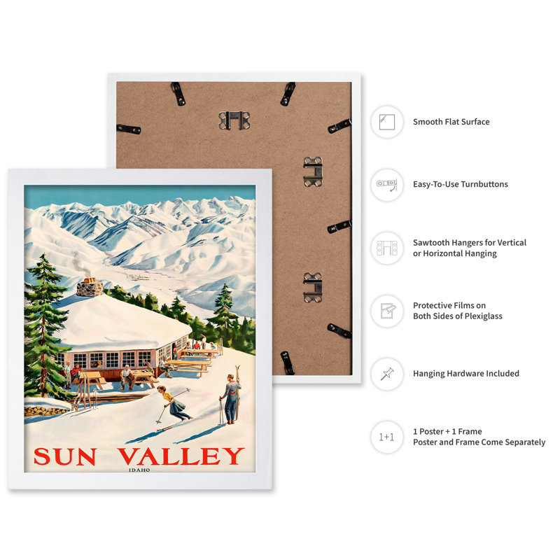 Sun Valley, Poster, 24"H x 32"W, White Framed