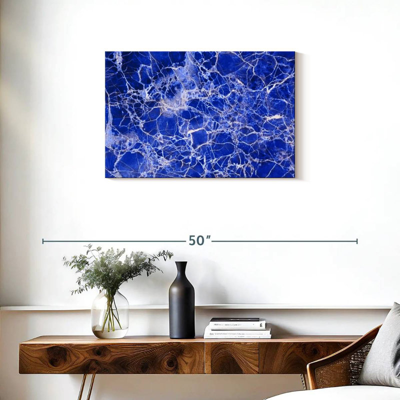 Avery Webbed Marble Blue Abstract