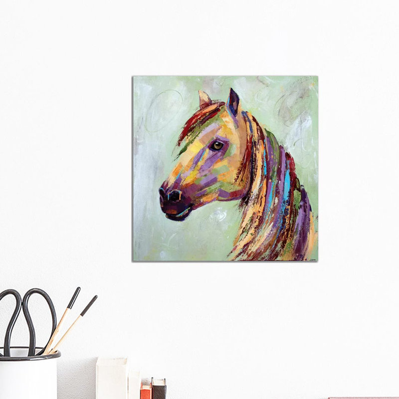 Horse- Celadon by Jennifer Seeley - Wrapped Canvas Print, 30.48cm H x 30.48cm W