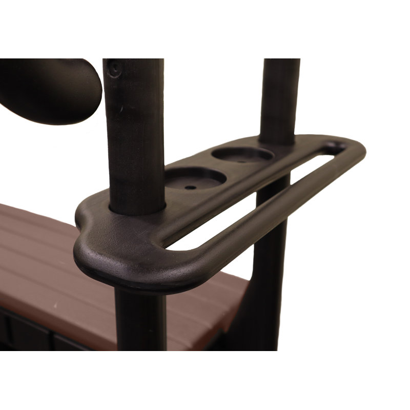 Mahogany 3-Tread Spa Step with Black Accents