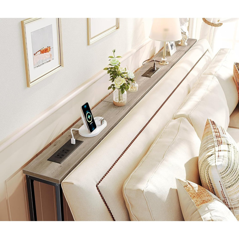 Console étroite Oak - 78,8 po avec table de recharge