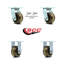 4 Inch High Temp Phenolic Caster Set with Roller Bearings 2 Swivel Lock 2 Rigid|SCC-30CS420-PHRHT-BSL-2-R-2