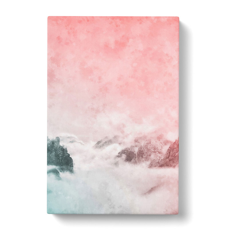 Cloudy Mountains - Wrapped Canvas Painting, 91cm H x 60cm W x 3cm D