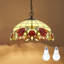Luminaire suspendu avec abat-jour en verre coloré de 16 pouces, 2 douilles E26 et chaîne de suspension réglable de 59 pouces pour îlot de cuisine