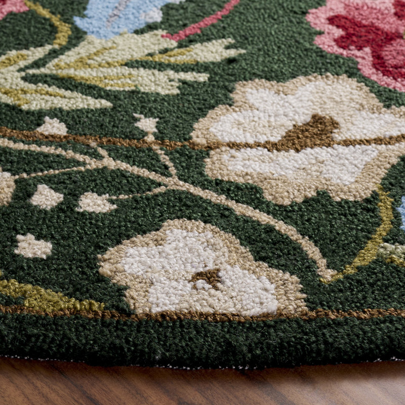 Jardin 472 Hand Tufted Performance Floral Rug, Round 6'