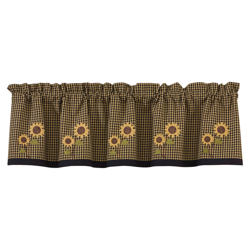  Sunflower Check Lined Valance