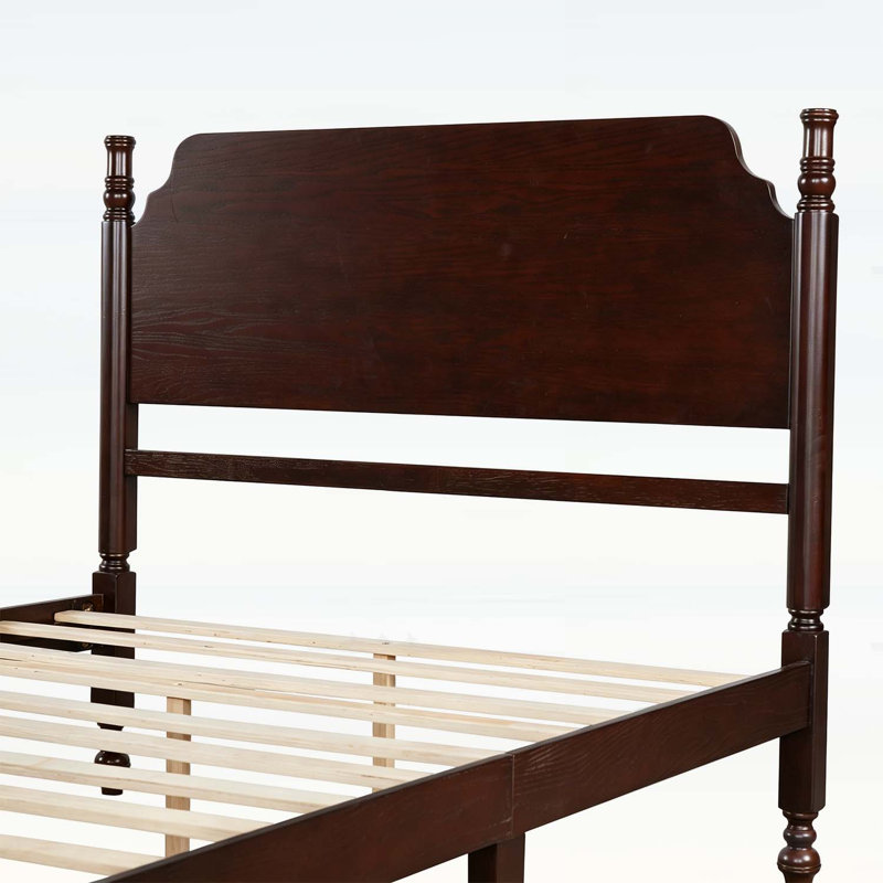 Lit plateforme avec tête de lit Vintage, Full, Dark Walnut