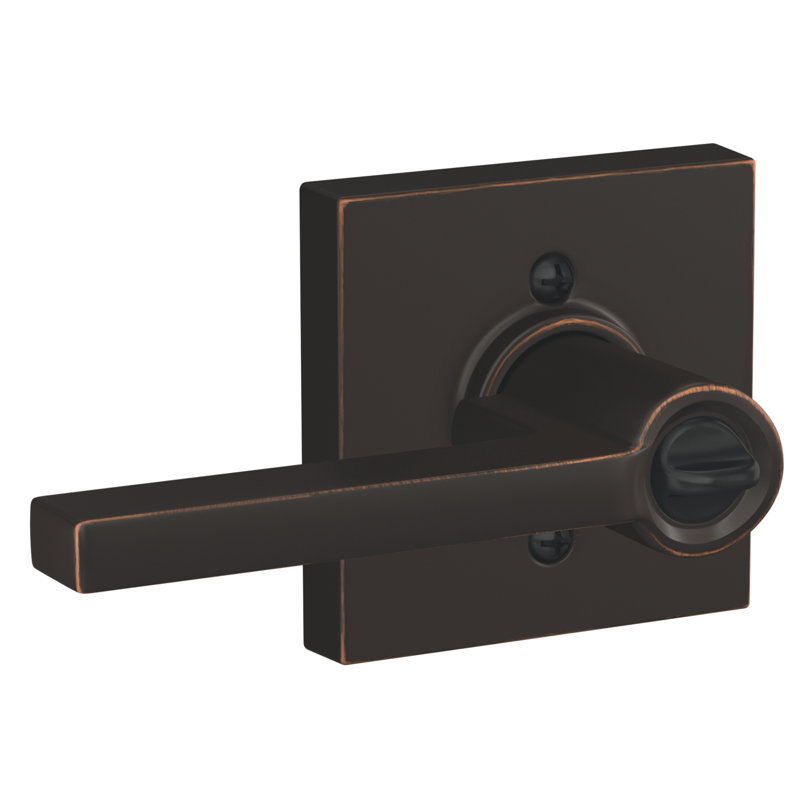 Latitude Keyed Entry Lever with Collins Trim, Aged Bronze